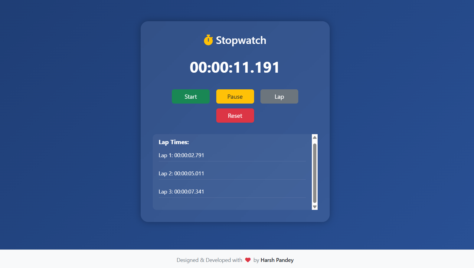 Code Nest Stopwatch App