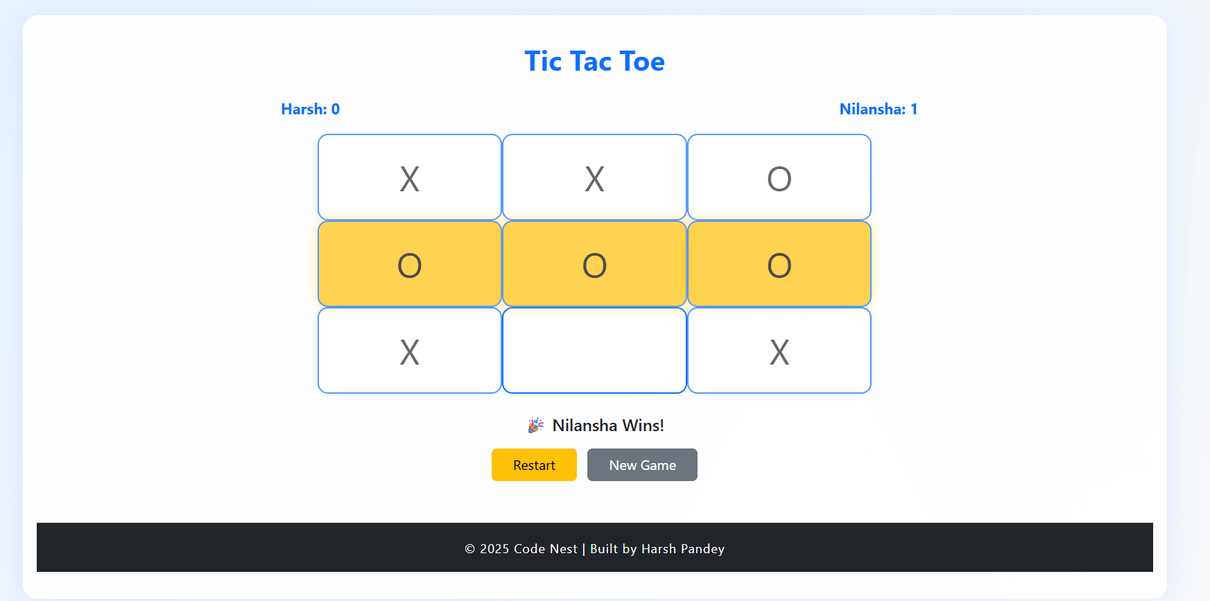 Code Nest Tic Tac Toe